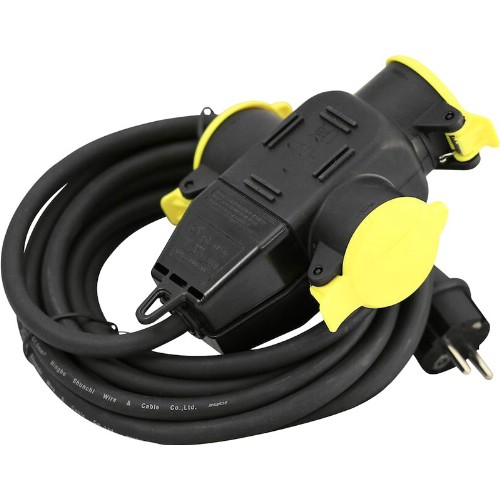 Grenuttak jordet 3-veis 230 V med lokk + kabel
